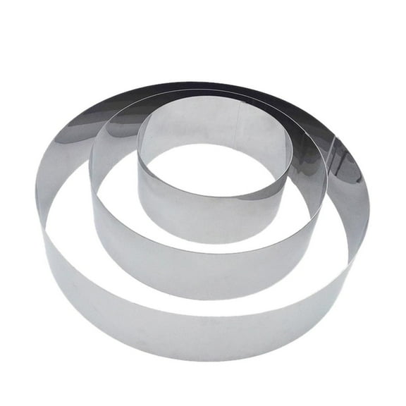 Stainless Steel Round Mousse Ring Cake Mold Set of 3 for Baking DIY Pastry Bread Cookie Cutter Tool Adjustable Baking Rings