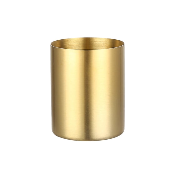 Stainless Steel Round Pen Holder Decorative Desk Organizer for Stationery Storage D