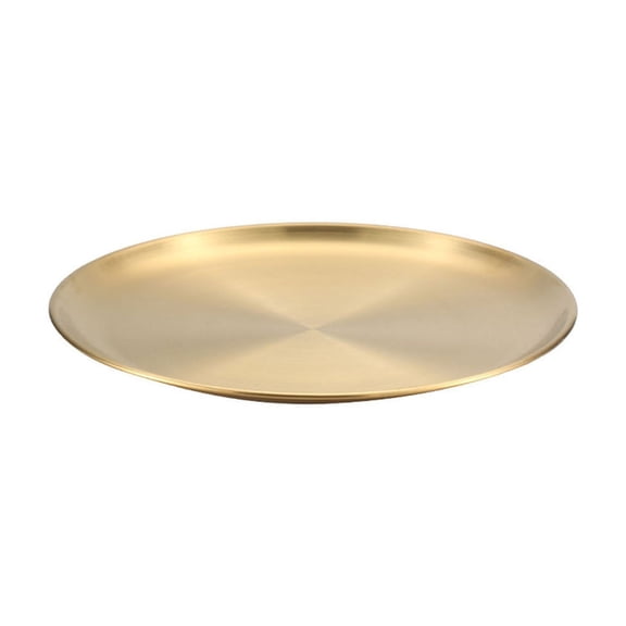 Stainless Steel Round Serving Platter, Multipurpose Tray for Kitchen Baking, Roasting, BBQ and Dining Use