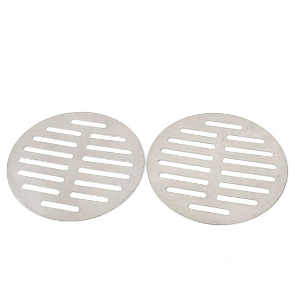 Stainless Steel Round Sink Floor Drain Strainer Cover 5 Inch Dia 2pcs