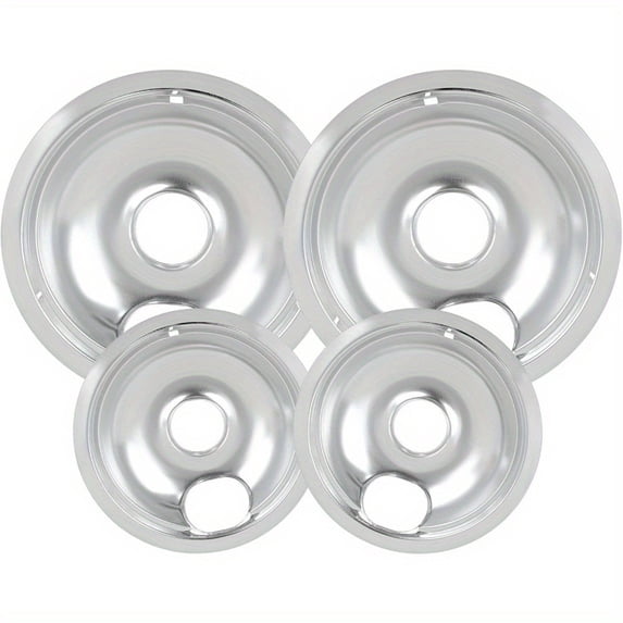 Stainless Steel Round Stove Drip Pan Covers Set – Universal Fit, Rust-Resistant, Easy Installation, Keeps Kitchen Clean & Enhances Cooking Efficiency