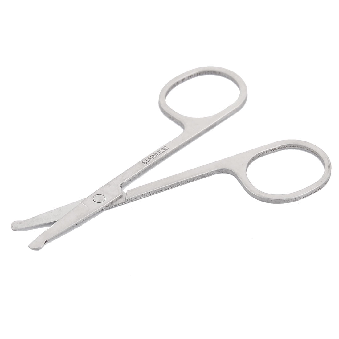 Mustache Cutter Stainless Steel Round Tip Facial Mustache Nose Hair Scissor Cutter ...