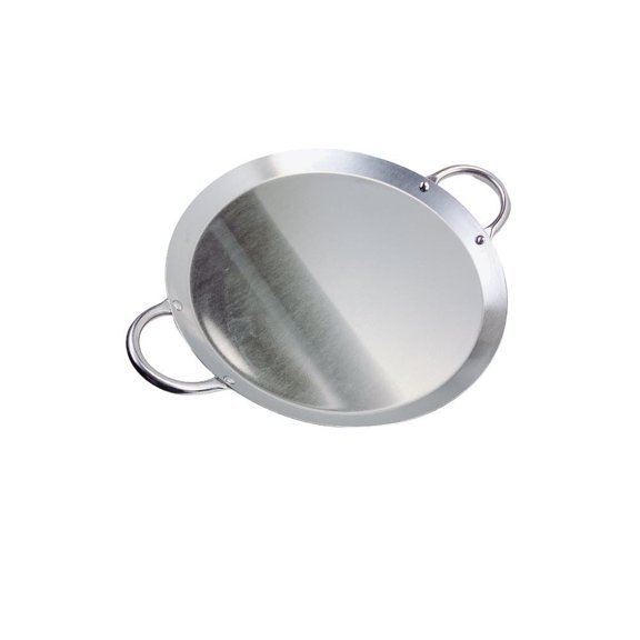 Stainless Steel Round Tray & To Warm Tortillas 14" with Double Handle