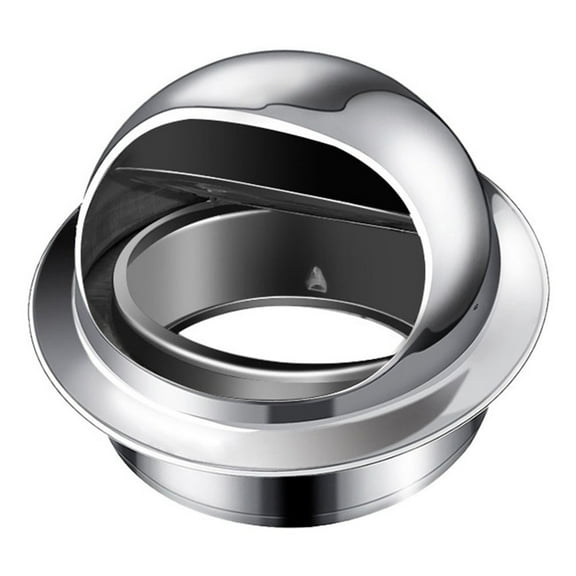 Stainless Steel Round Wall Exhaust Grille Air Vent Cover With Check Valve Mechanism For Kitchen Bathroom Ventilation System Ducting 100mm 150mm