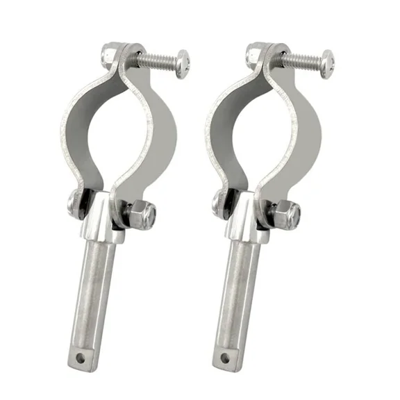 Stainless Steel Rowlock Side Mount Line Oarlock Socket for Marine Raft Kayak 2Pcs