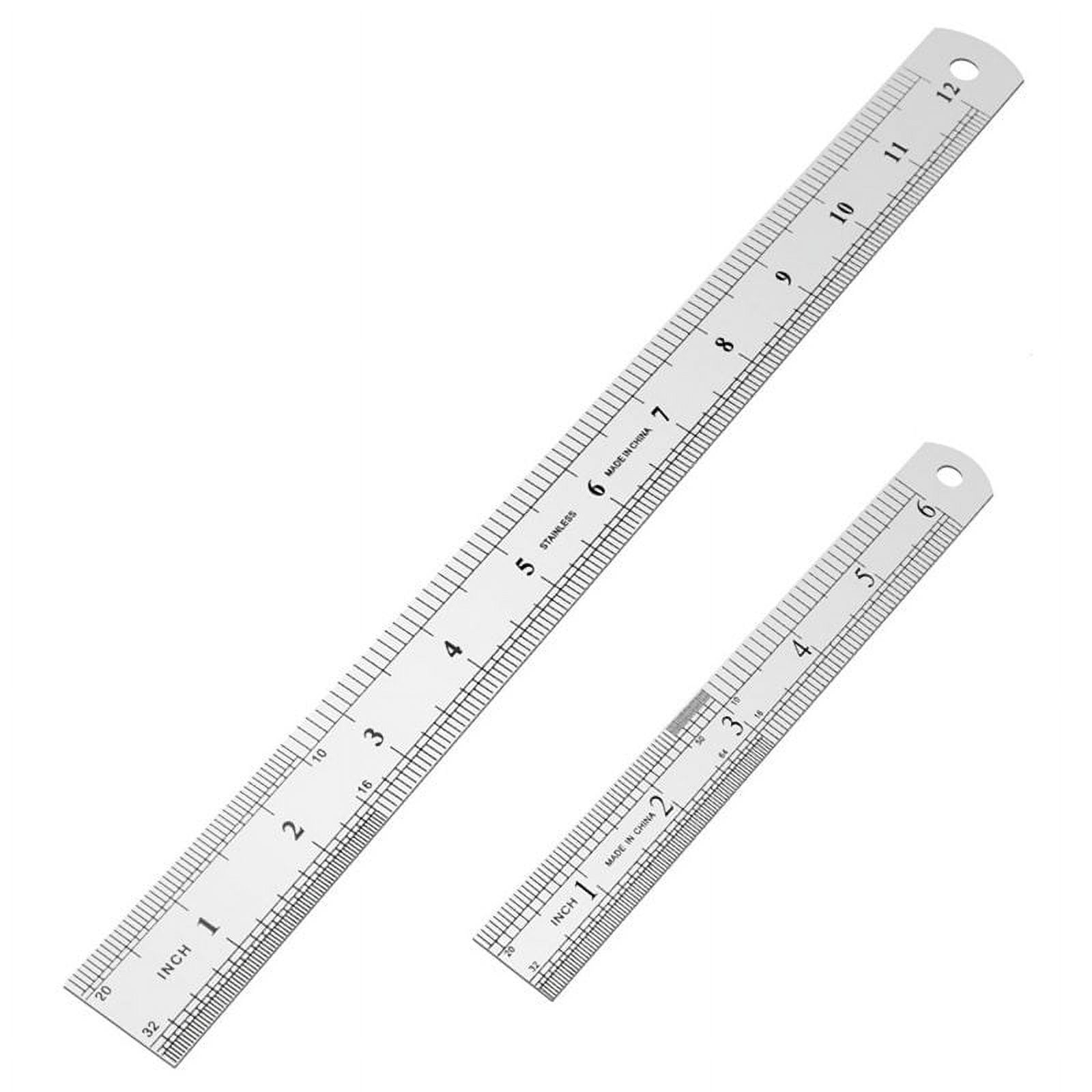 2 x Stainless Steel Metal Rulers 12 inch & 6 inch – Homesmart