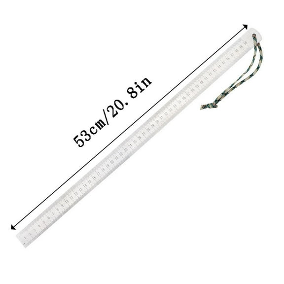 Stainless Steel Ruler 53 cm / 20.8 in Heavy Duty Metal Meter Stick with Inch and Centimeter Scale for Measuring