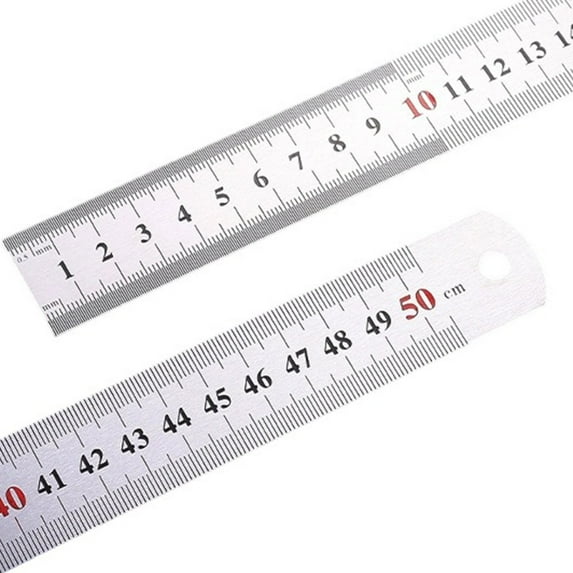 Stainless Steel Ruler with Inches Centimeters Scales Math Ruler Measuring Tool