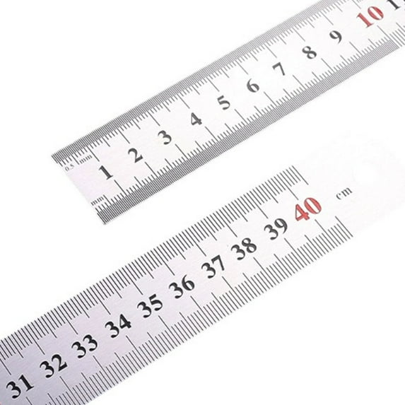 Stainless Steel Ruler with Inches Centimeters Scales Math Ruler Measuring Tool