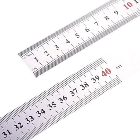Stainless Steel Ruler with Inches Centimeters Scales Math Ruler Measuring Tool