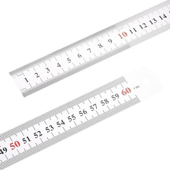 Stainless Steel Ruler Math Ruler with Inches and Centimeters Scale for Drawing