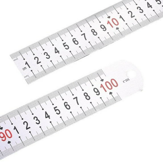 Stainless Steel Ruler Math Ruler with Inches and Centimeters Scale for Drawing