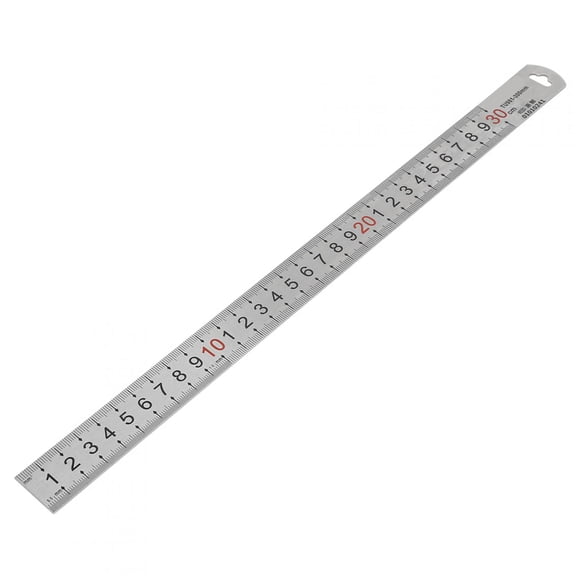Stainless Steel Ruler Measuring Tool, 12 inches / 300 mm Metal Scale Metric Graduation Professional Ruler