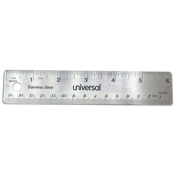 Flat Wood Ruler W/double Metal Edge, Standard, 12