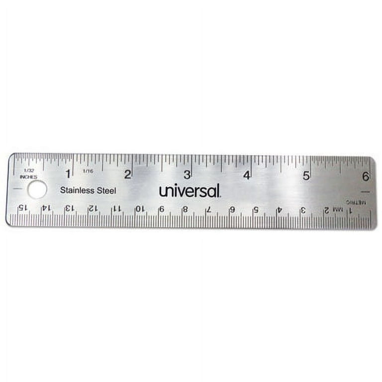 Stainless Steel Ruler, Standard/Metric, 6 Stainless Steel Ruler, Standard/Metric, 6