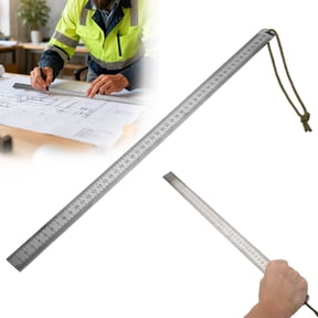 Stainless Steel Ruler, TSV Double-Sided Edge Metal Measuring Tool, 50 cm / 20 in, for Engineering and Teaching