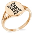 thumbnail image 1 of Tioneer Stainless Steel Runology Magic Rune Minimalist Oval Top Polished Statement Signet Ring, 1 of 1