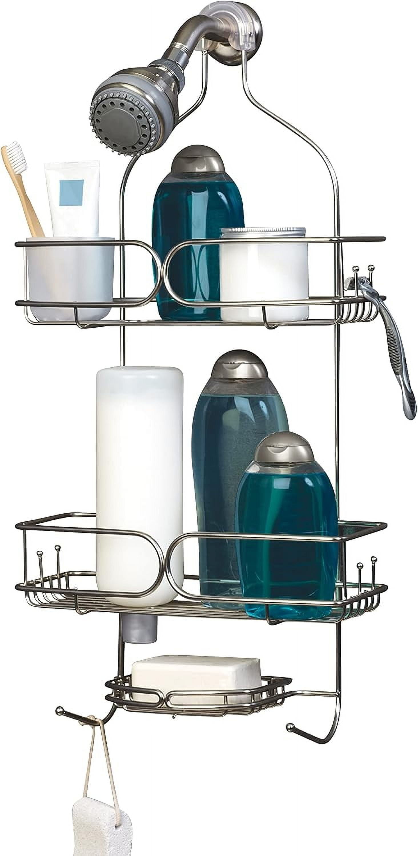 Stainless Steel Adjustable Hanging Shower Caddy with 3 Shelves