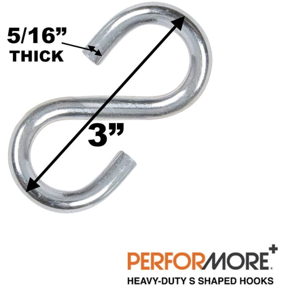 Stainless Steel S Hook, 3 Inch Heavy Duty S Shaped Hooks - Swing, Hammock, and Kitchenware Hardware - 550 Lbs Load Capacity - Ideal for Hanging and Utility Use - Includes 2-Pack