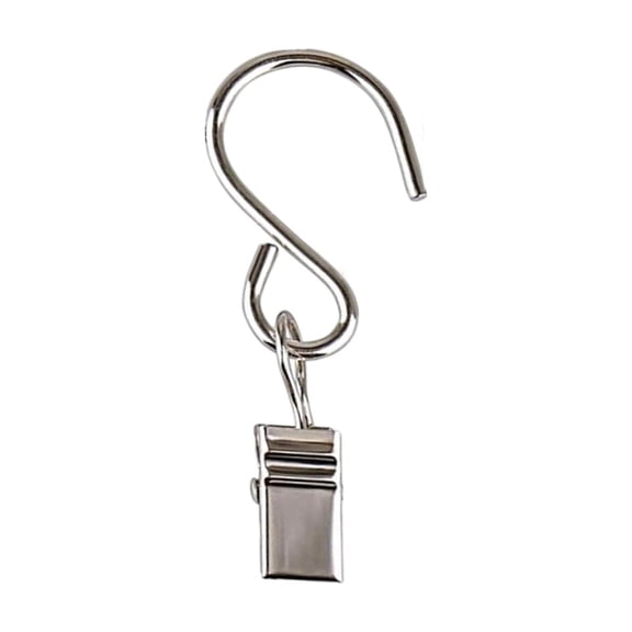 Stainless Steel S Hook Clips With Clamps For Hanging Photos String Lights Curtains Indoor Outdoor Use