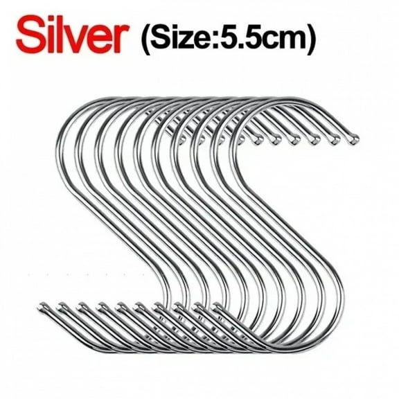 Stainless Steel S Hooks with Sharp Tip Utensil Meat Clothes Hanger Hanging Hooks for Butcher Shop Kitchen Baking Tools