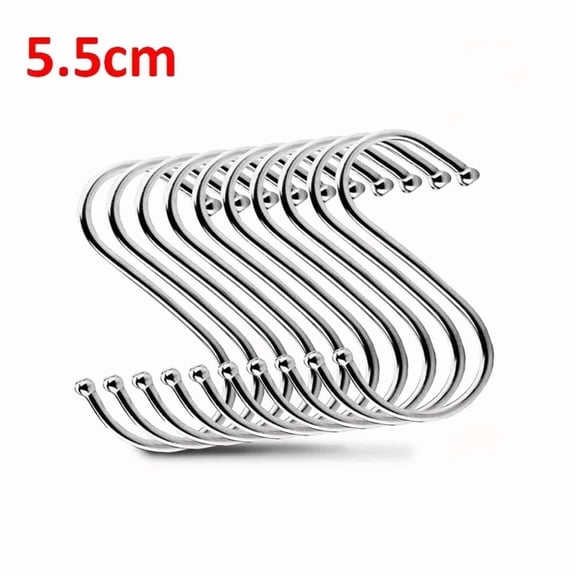 Stainless Steel S-Shaped Hooks Multi-function Clothes Towels Hook Garden Plant Hanging Rack Home Kitchen Bathroom Storage Holder