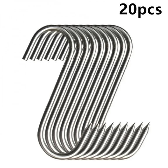 Stainless Steel S-hook With Pointed Tip Meat Hanger Hook Baking Tools for Butcher Shop Kitchen Hooks Home Storage Organization