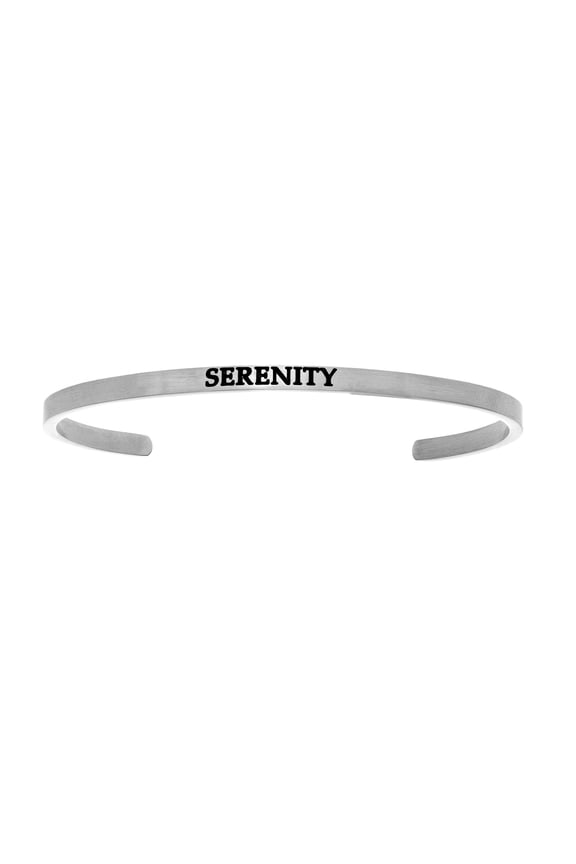 Stainless Steel SERENITY Diamond Accent Cuff Bangle Bracelet, 7