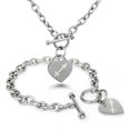 thumbnail image 1 of Stainless Steel Sagittarius Astrology Symbol Heart Charm Toggle Bracelet & Necklace, 1 of 3