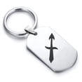 thumbnail image 1 of Stainless Steel Sagittarius Zodiac Sign (Centaur Archer) Dog Tag Keychain Circle Ring, 1 of 2
