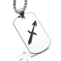 Stainless Steel Sagittarius Zodiac Sign (Centaur Archer) Dog Tag Pendant Necklace