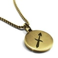 thumbnail image 1 of Stainless Steel Sagittarius Zodiac Sign (Centaur Archer) Round Medallion Pendant Necklace, 1 of 3