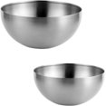 thumbnail image 1 of Stainless Steel Salad Bowls, Mixing Bowls, Nesting Bowls, Snacks Bowls, Serving Bowls for Mixing, Cooking, Baking, Prepping, Set of 2, Small & Large - 5.9 & 7.9 Inch (Silver), 1 of 15