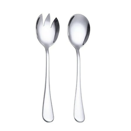 Stainless Steel Salad Server Sets with Salad Spoon and Forks Cooking Utensils for Kitchen Simple Classic Dishwasher Safe