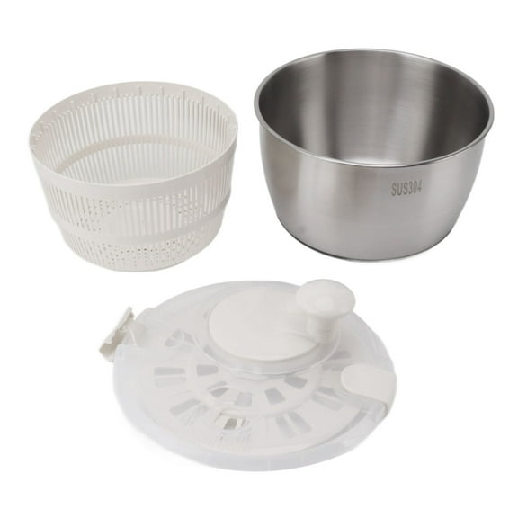 Stainless Steel Salad Spinner, Large Capacity, Quick Dry, Manual Rotation For Fruits  Veggies