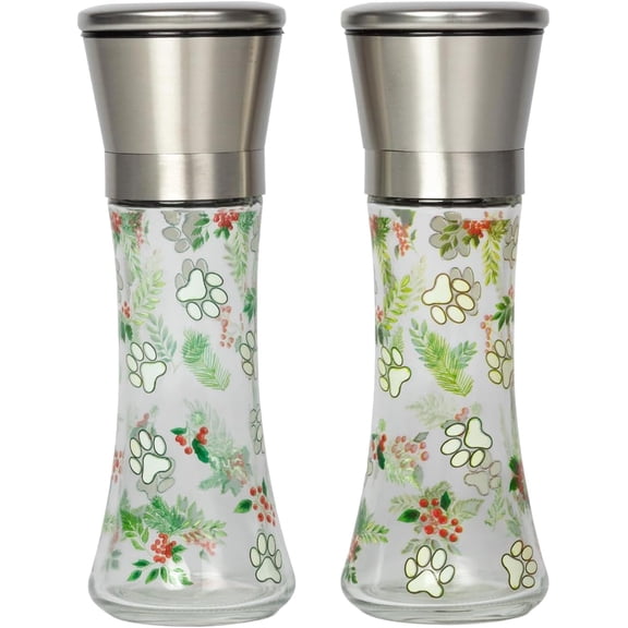 Stainless Steel Salt Pepper Grinder Set Adjustable Coarseness Glass Durable Decorative Kitchen Gifts for Home Chef