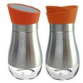 thumbnail image 1 of Stainless Steel Salt & Pepper Shakers Glass Bottom Rotating Cover Spice Sugar, 1 of 4