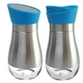 thumbnail image 1 of Stainless Steel Salt & Pepper Shakers Glass Bottom Rotating Cover, 1 of 4