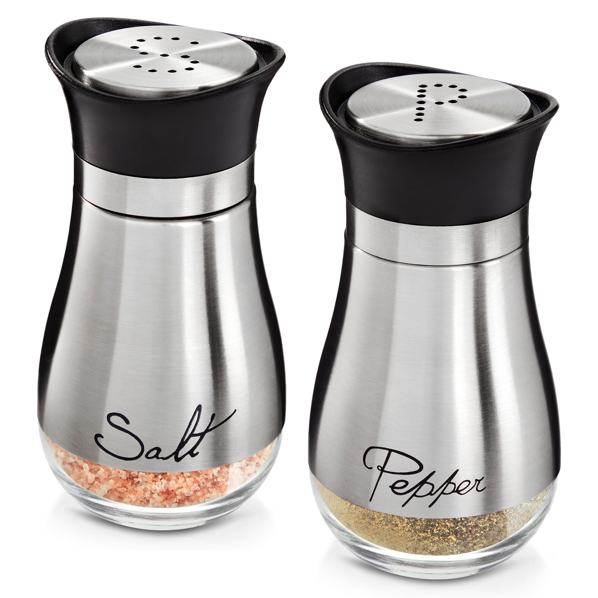 Salt and Pepper Shaker Set (Clear Glass) USA Seller Restaurant Quality