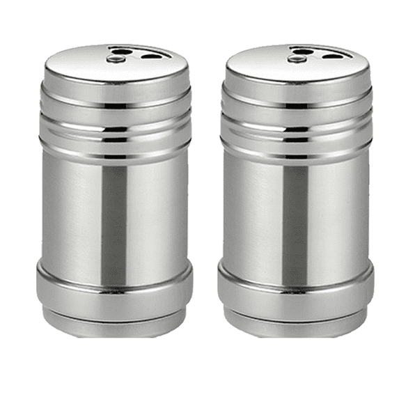 Stainless Steel Salt and Pepper Shakers Set for Kitchen Condiments[natural color] medium size