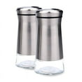 thumbnail image 1 of Stainless Steel Salt and Pepper Shakers Set with Glass Base, 1 of 7