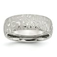 thumbnail image 1 of Stainless Steel Satin and Polished Textured 8mm Band Ring - Size 9.5, 1 of 2