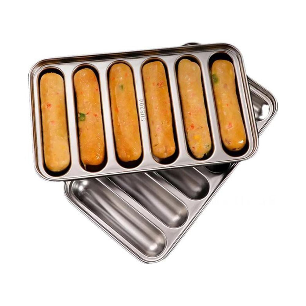 2PCS Sausage Stainless Steel Sausage Homemade Hot Dog 6 Cavity Sausage Food  Supplement Meat Glow Cookies Tray 11x13 Baking Pan - AliExpress