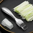 thumbnail image 1 of Stainless Steel Scallion Cutter, Herb Slicing Tool with Precision Blades, Dishwasher Safe Vegetable Shredder, Compact Kitchen Gadget, 1 of 7