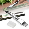 thumbnail image 1 of Stainless Steel Scallion Shredder Knife, Multifunctional Chopped Green Cutter, 6 Blade Vegetable Slicer Tool, for Kitchen Garnish Potato Carrot, 1 of 9
