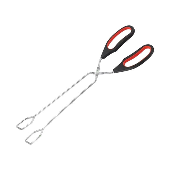 Stainless Steel Scissor Cooking Tongs, Kitchen Cooking Tongs, Wire Metal Tongs for Cooking, Heat Resistant, Small Scissor tong for BBQ, Grilling, Hot Food, with Silicone Handle, 11 Inch