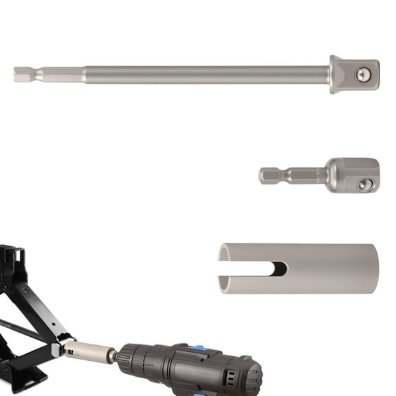 Stainless Steel Scissor Jack Slotted Drill Adapter Precise Control Scissor Trailer Jack Drill Adapter Labor Saving for Camper