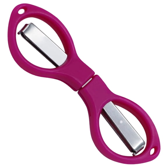 Stainless Steel Scissors, Anti-Rust Folding Scissors, Portable Mini Travel Scissors Foldable Pocket Scissors Badge Small Scissors,Glasses-Shaped Mini Shear for Home and Travel Use(Hot Pink)