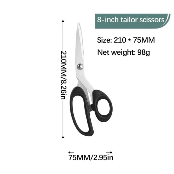 Stainless Steel Scissors Heavy Duty Large Sharp Blade for Fabric Leather Cutting - Multipurpose Shears for Sewing Office Home Craft Paper Packaging,1PC