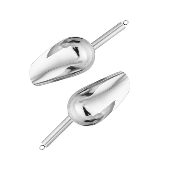Stainless Steel Scooper Shovels with Hook Design – 2Pcs Multifunctional BBQ/Camping Tools for Ice &